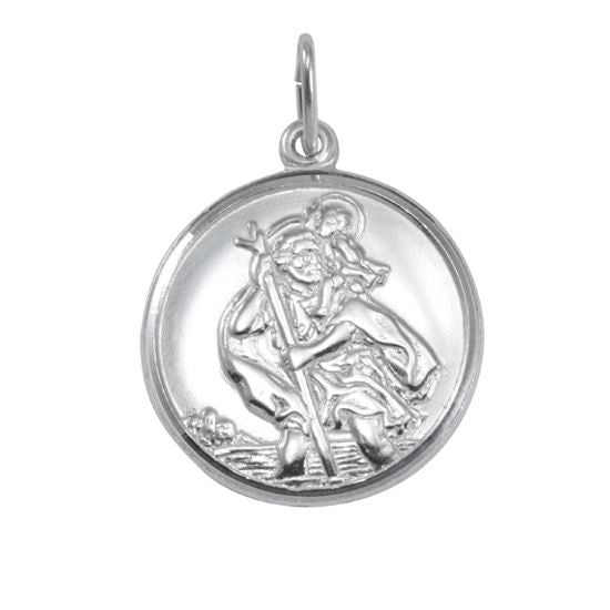Sterling Silver St Christopher Pendant - Polished or Matt