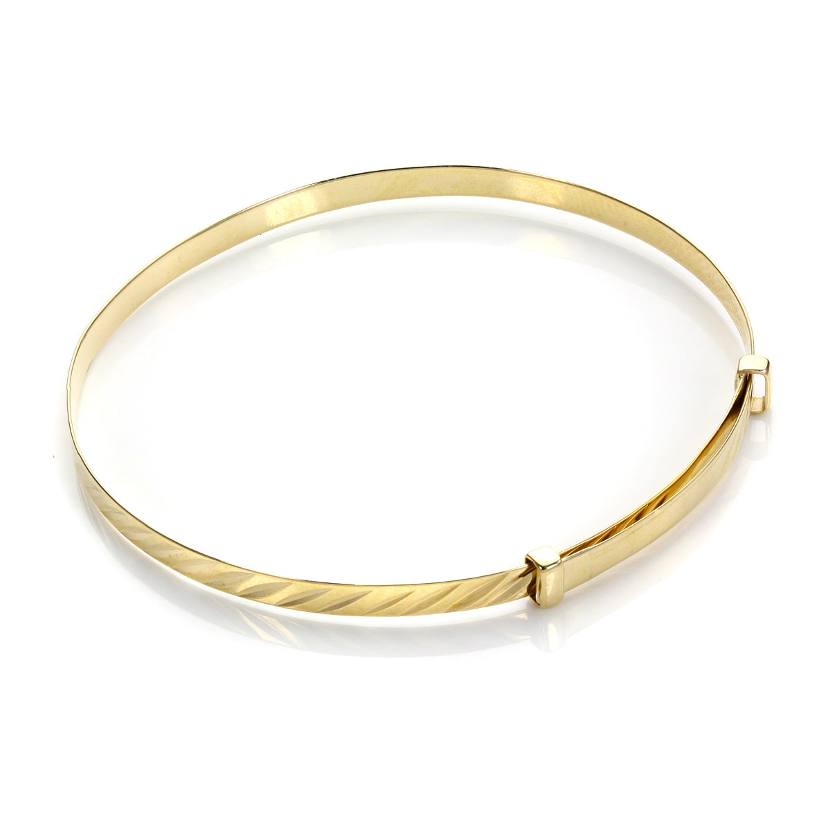 9ct Yellow Gold Diamond Cut Baby Bangle