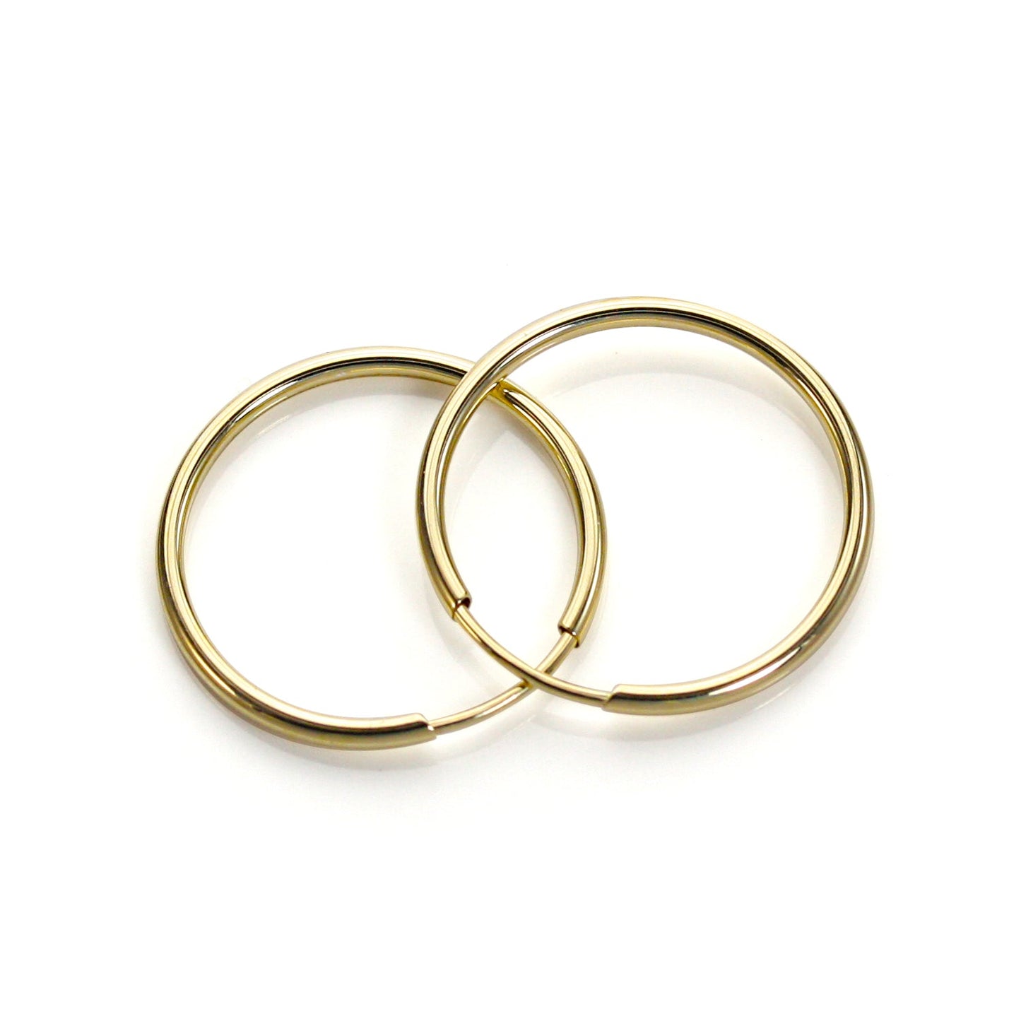 9ct Yellow Gold Plain 16mm Hoop Earrings