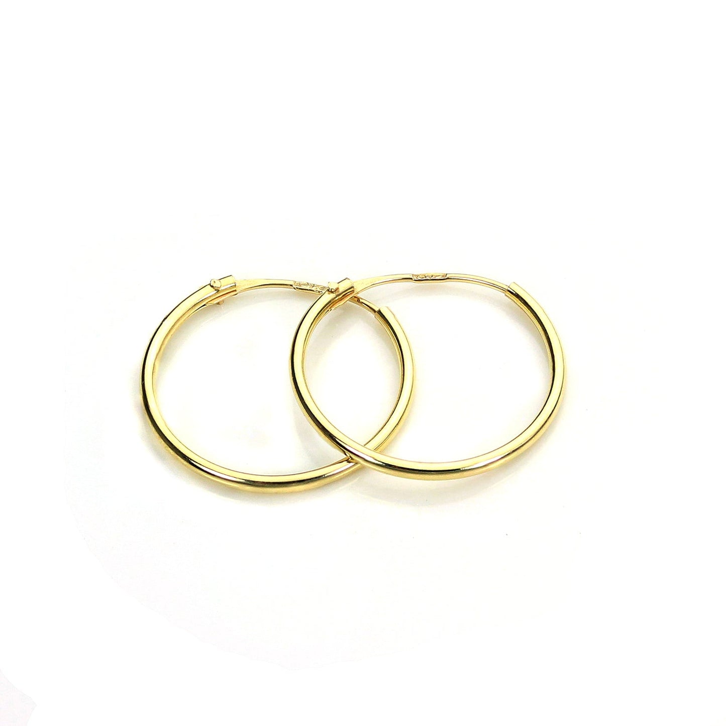 9ct Gold 12.5mm Hoops Sleeper Earrings