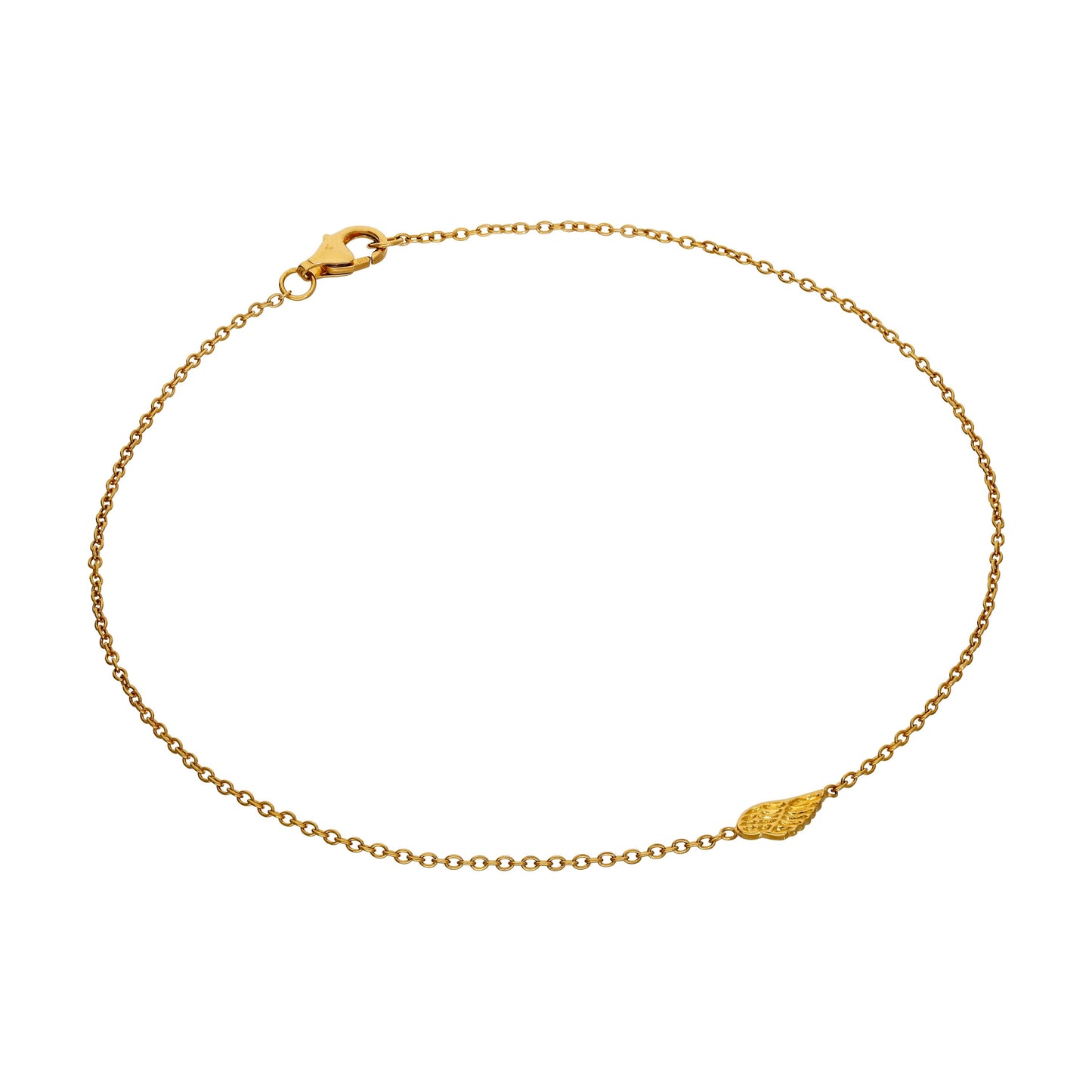 Fine Gold Plated Sterling Silver Wing Belcher Anklet
