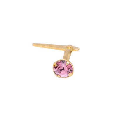 Gold Plated Sterling Silver 3mm CZ Crystal Andralok Nose Stud
