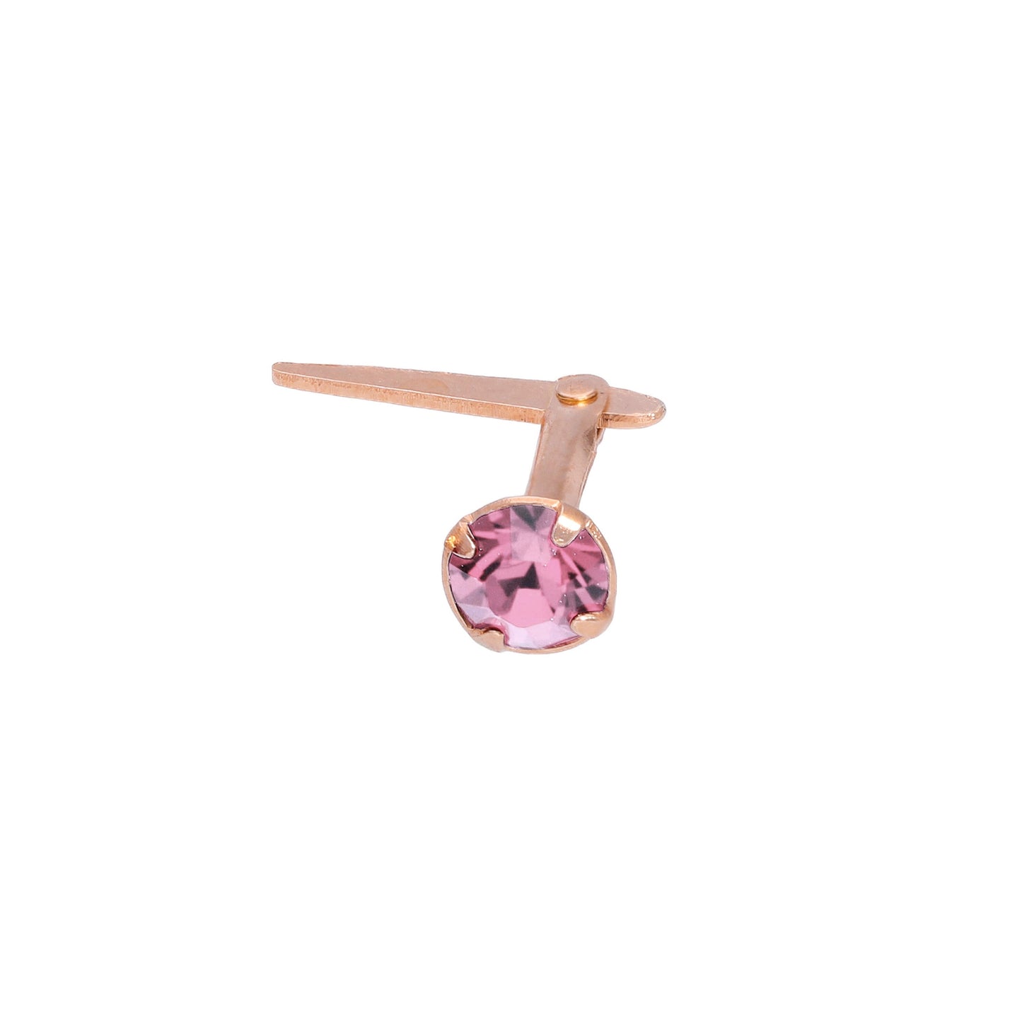 Rose Gold Plated Sterling Silver 3mm CZ Crystal Andralok Nose Stud