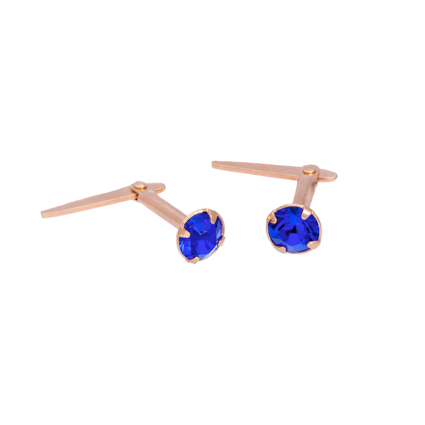 Rose Gold Plated Sterling Silver 3mm CZ Crystal Andralok Stud Earrings