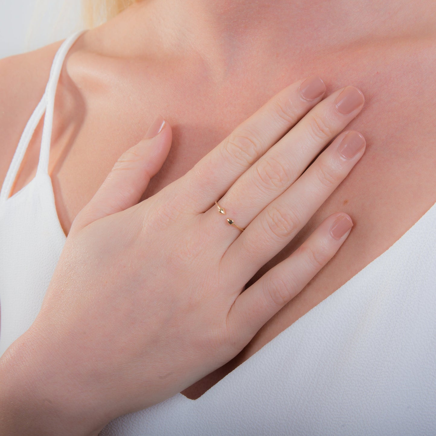9ct Yellow Gold Double Nugget Adjustable Open Ring