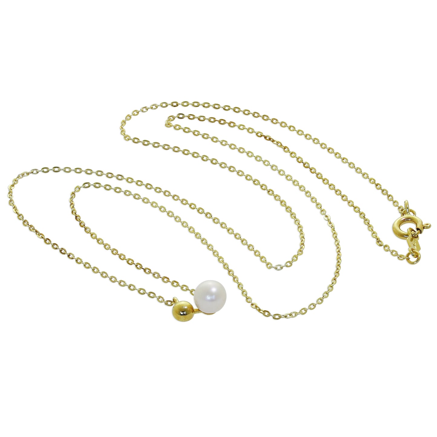 9ct Gold Ball Freshwater Pearl Necklace