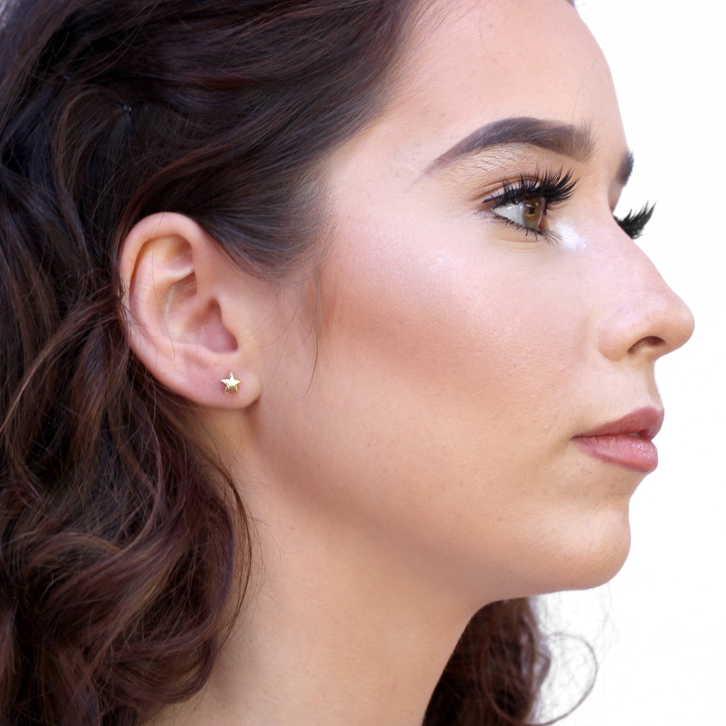 Gold Plated Sterling Silver Star Stud Earrings