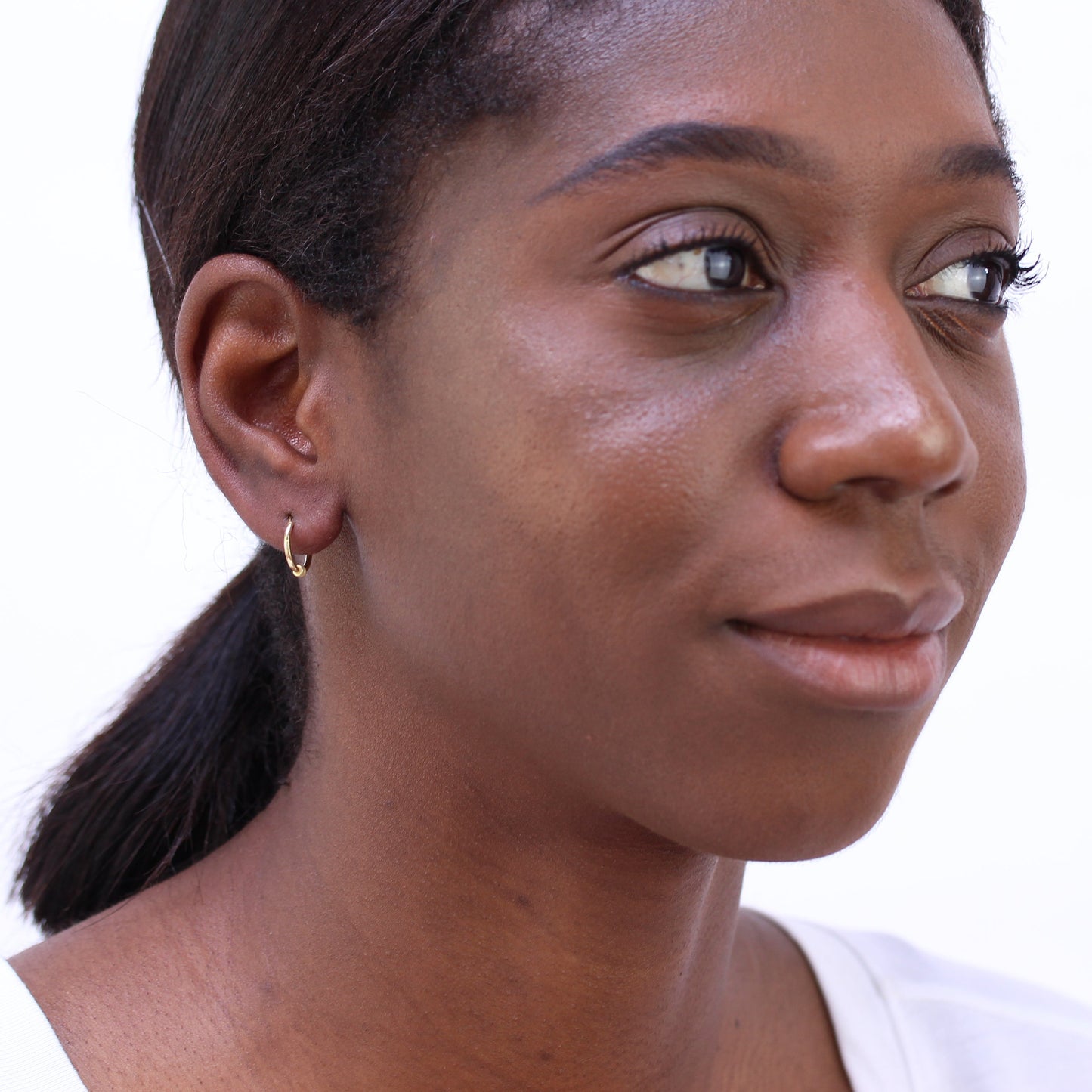 Gold Plated Sterling Silver Sleeper 13mm Hoop Earrings with Wire Coil