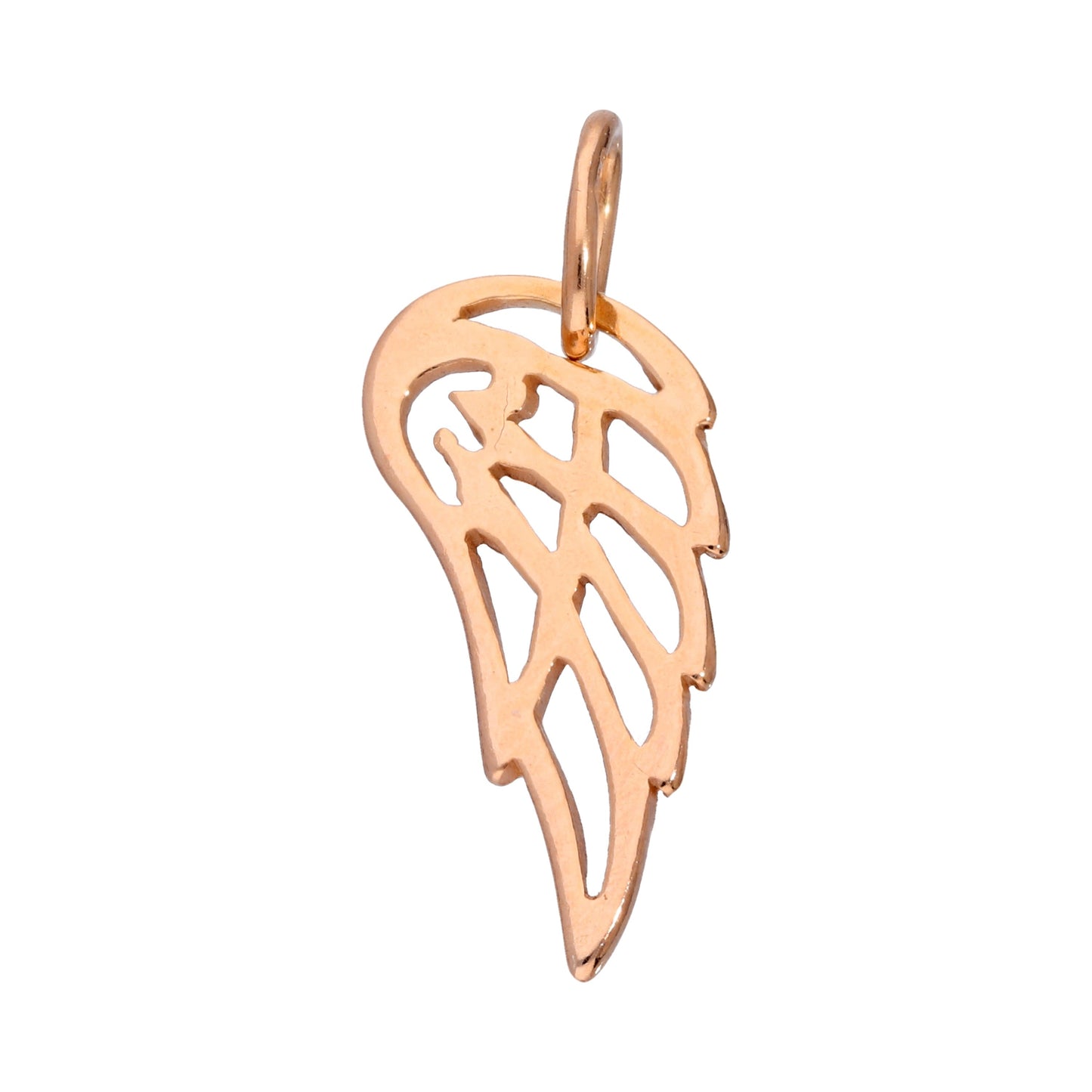 Rose Gold Plated Sterling Silver Open Angel Wing Charm