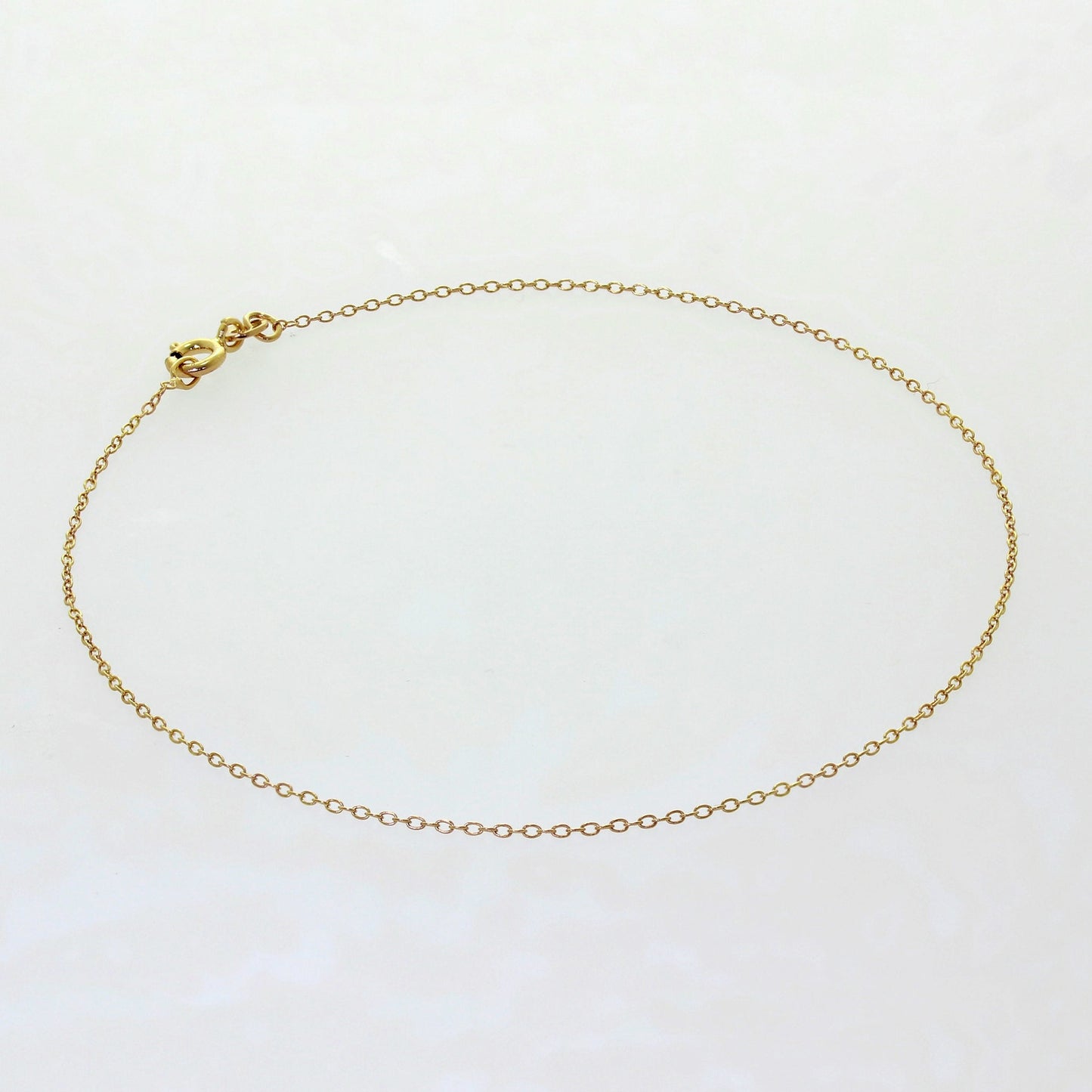 Fine Gold Plated Sterling Silver Belcher Anklet - 10 Inches