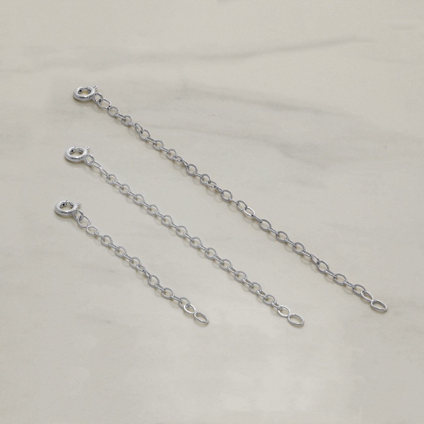 2-4 Inch Sterling Silver Belcher Extender - Bolt Clasp