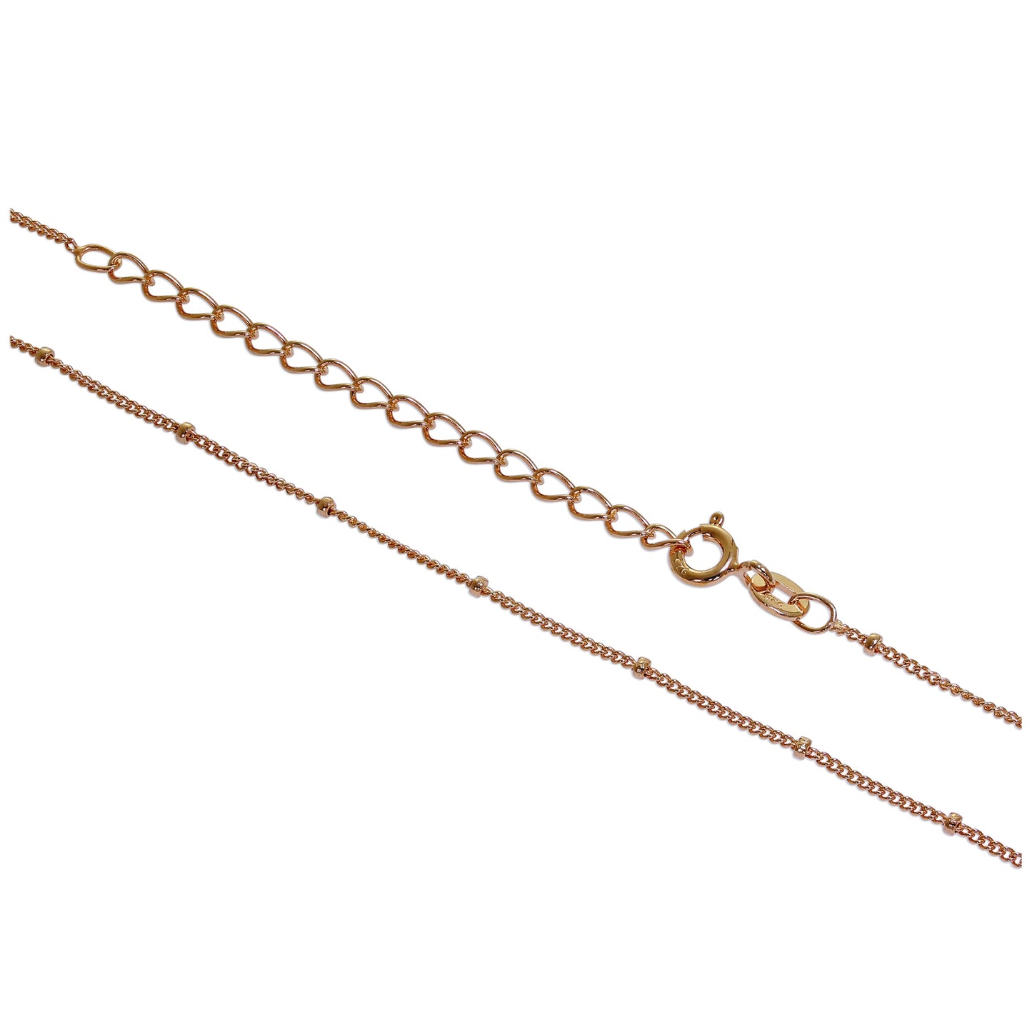 Rose Gold Plated Sterling Silver Bobble Chain 12-24 Inches