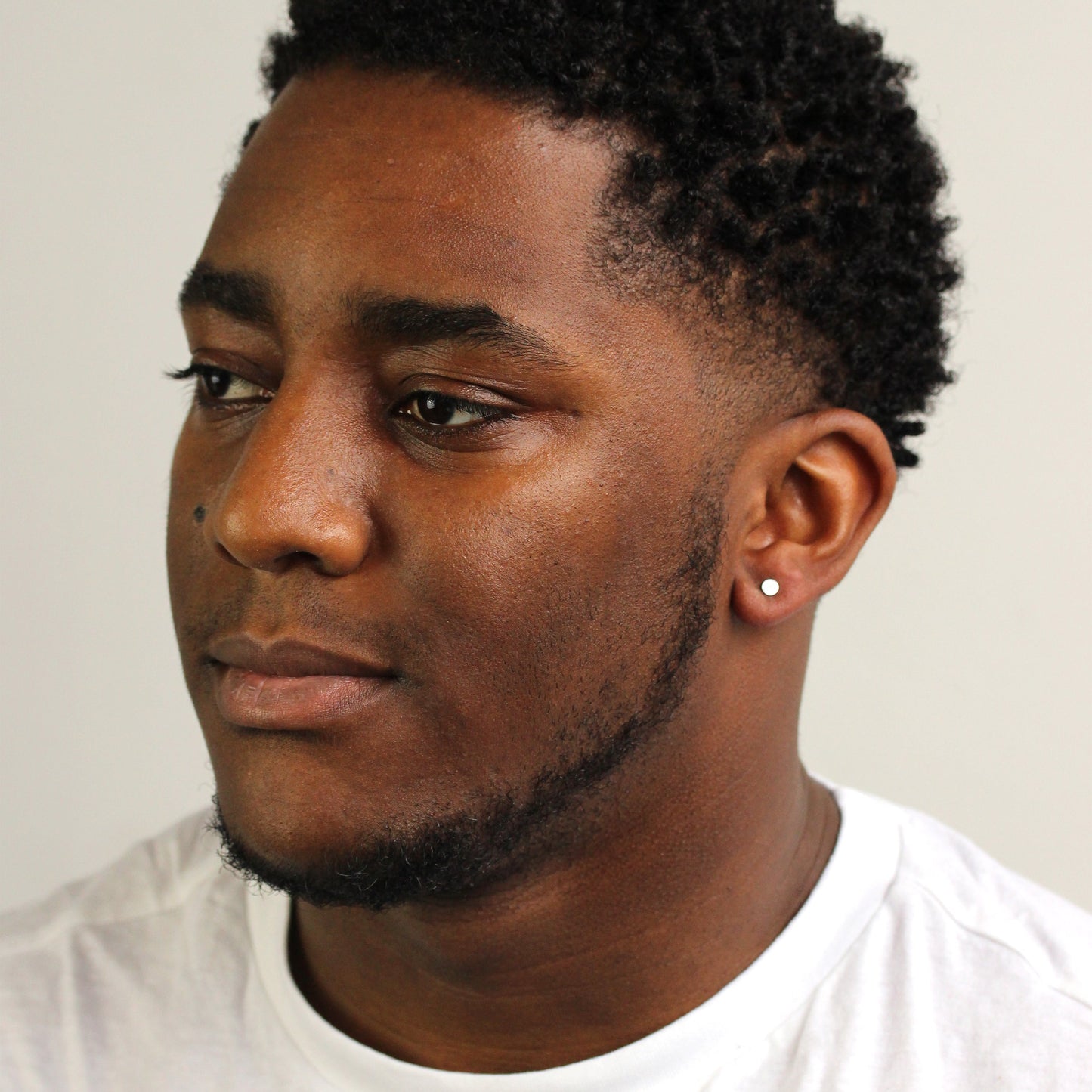 Single Sterling Silver 4mm Flat Round Disc Stud Earring