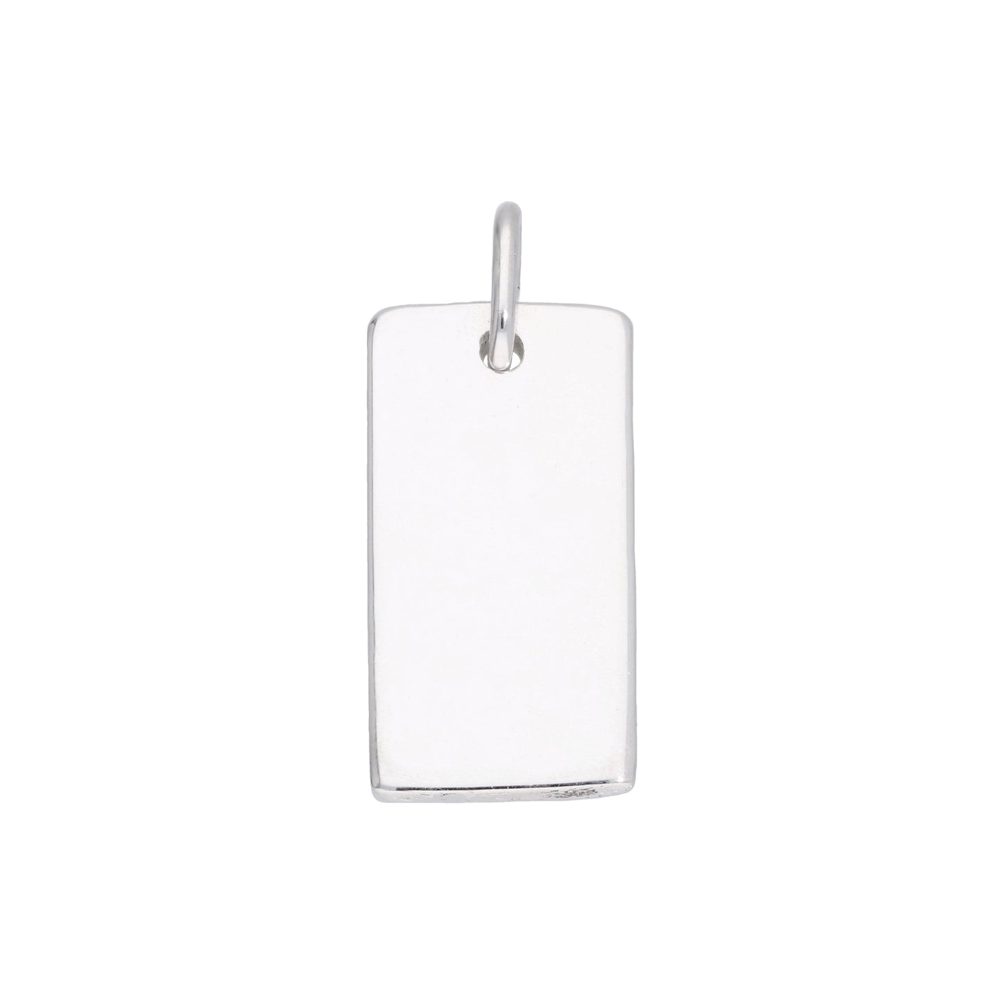 Sterling Silver Engravable Rectangular Dog Tag Charm
