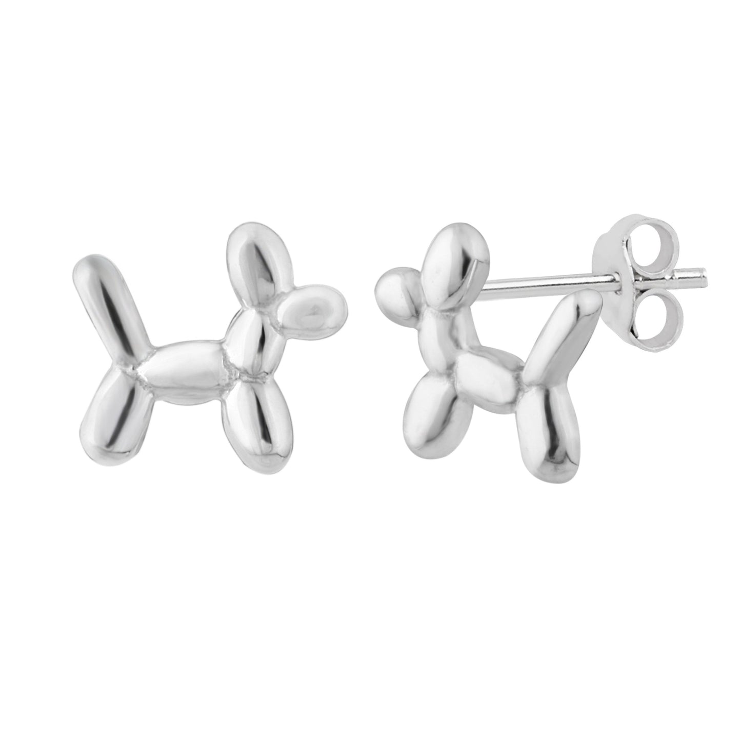 Sterling Silver Balloon Dog Stud Earrings
