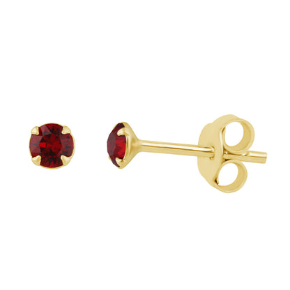 Gold Plated Sterling Silver & 3mm CZ Claw Set Stud Earrings
