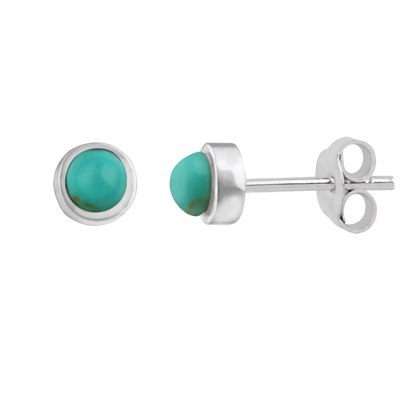 Sterling Silver & 3mm Gemstone Ball Stud Earrings