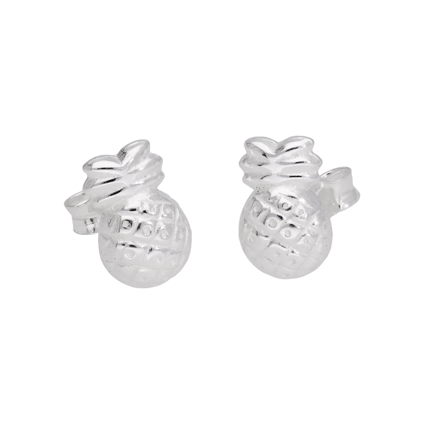 Sterling Silver Pineapple Stud Earrings