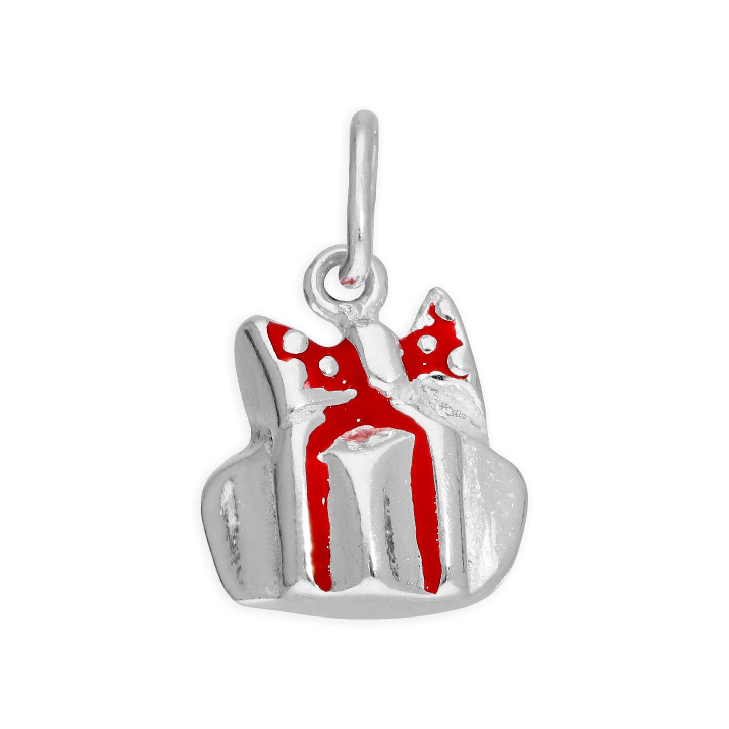 Sterling Silver Enamel Christmas Present Charm