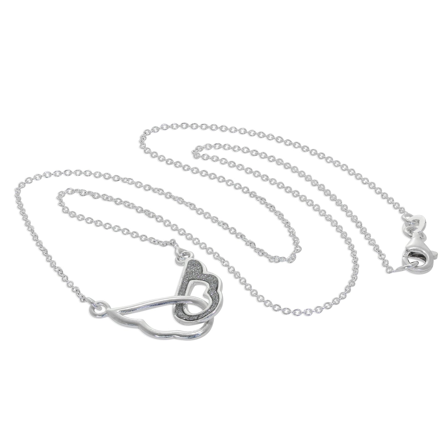 Sterling Silver Interlocking Angel Wing Necklace