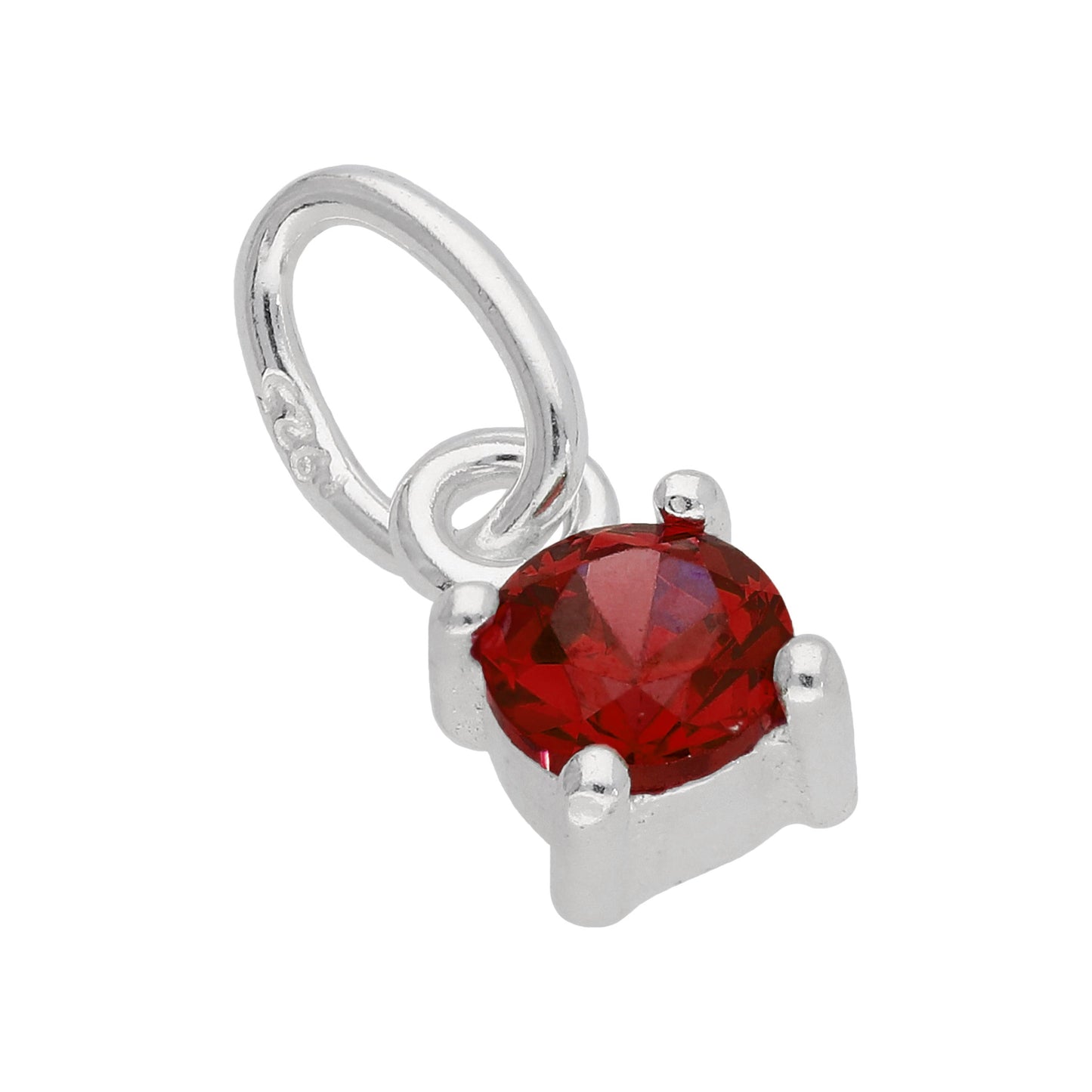 Sterling Silver Garnet CZ January Birthstone Claw Charm