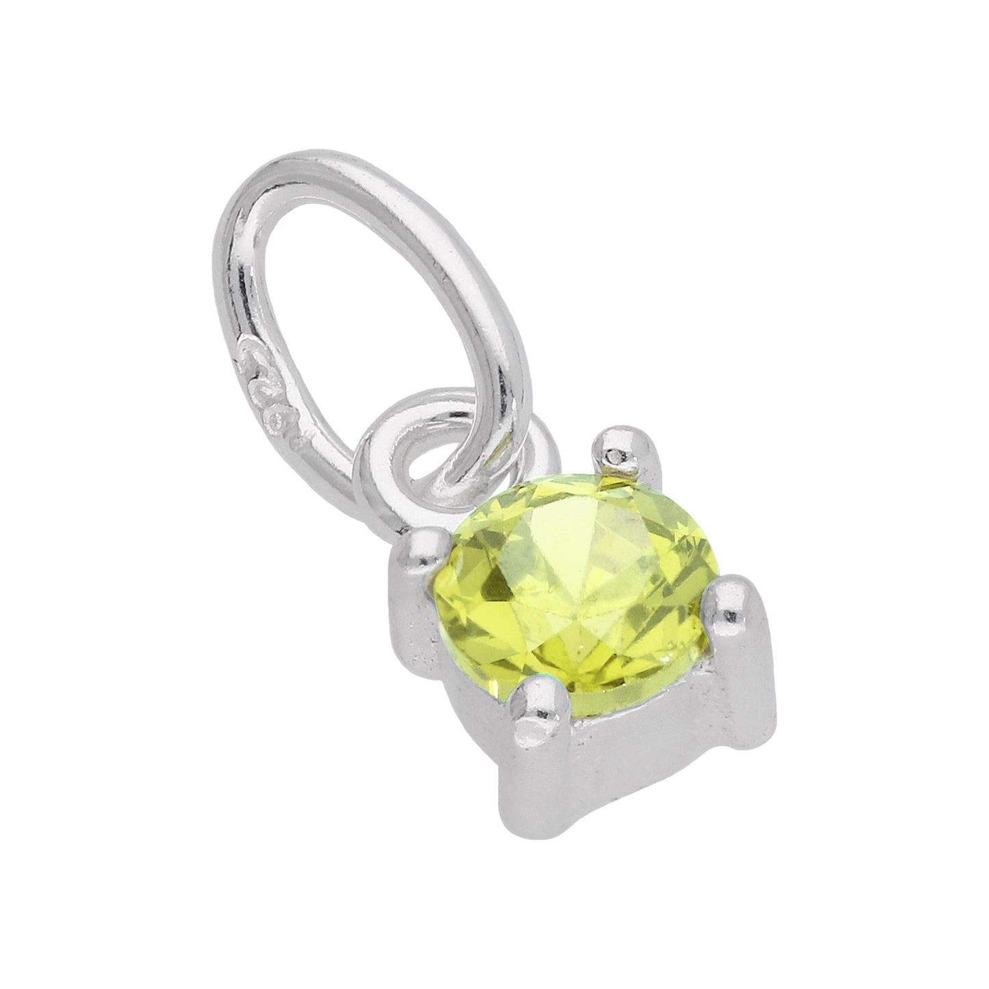 Sterling Silver Peridot CZ August Birthstone Claw Charm