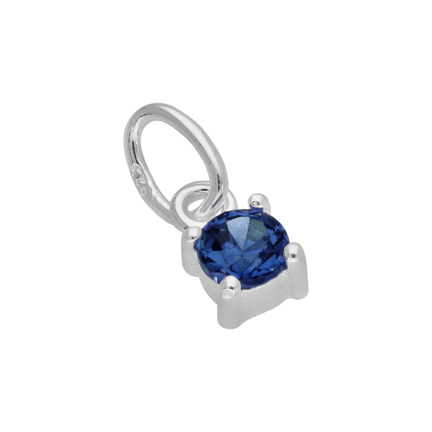 Sterling Silver Sapphire CZ September Birthstone Claw Charm