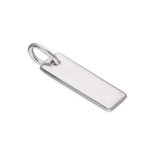 Sterling Silver Rectangle Dog Tag Charm