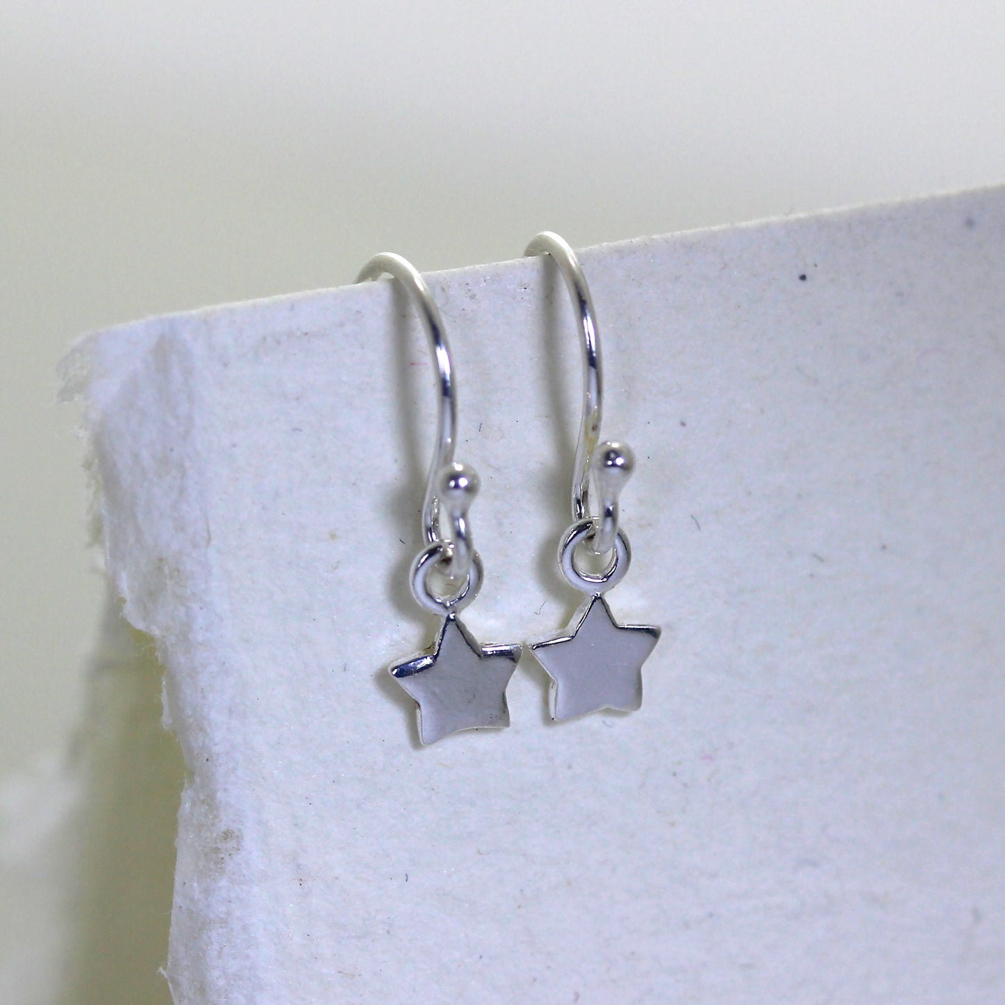 Sterling Silver Tiny Star Fish Hook Earrings
