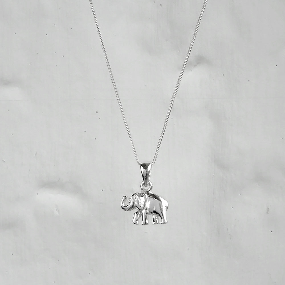 Sterling Silver Elephant Necklace - 14 - 32 Inches