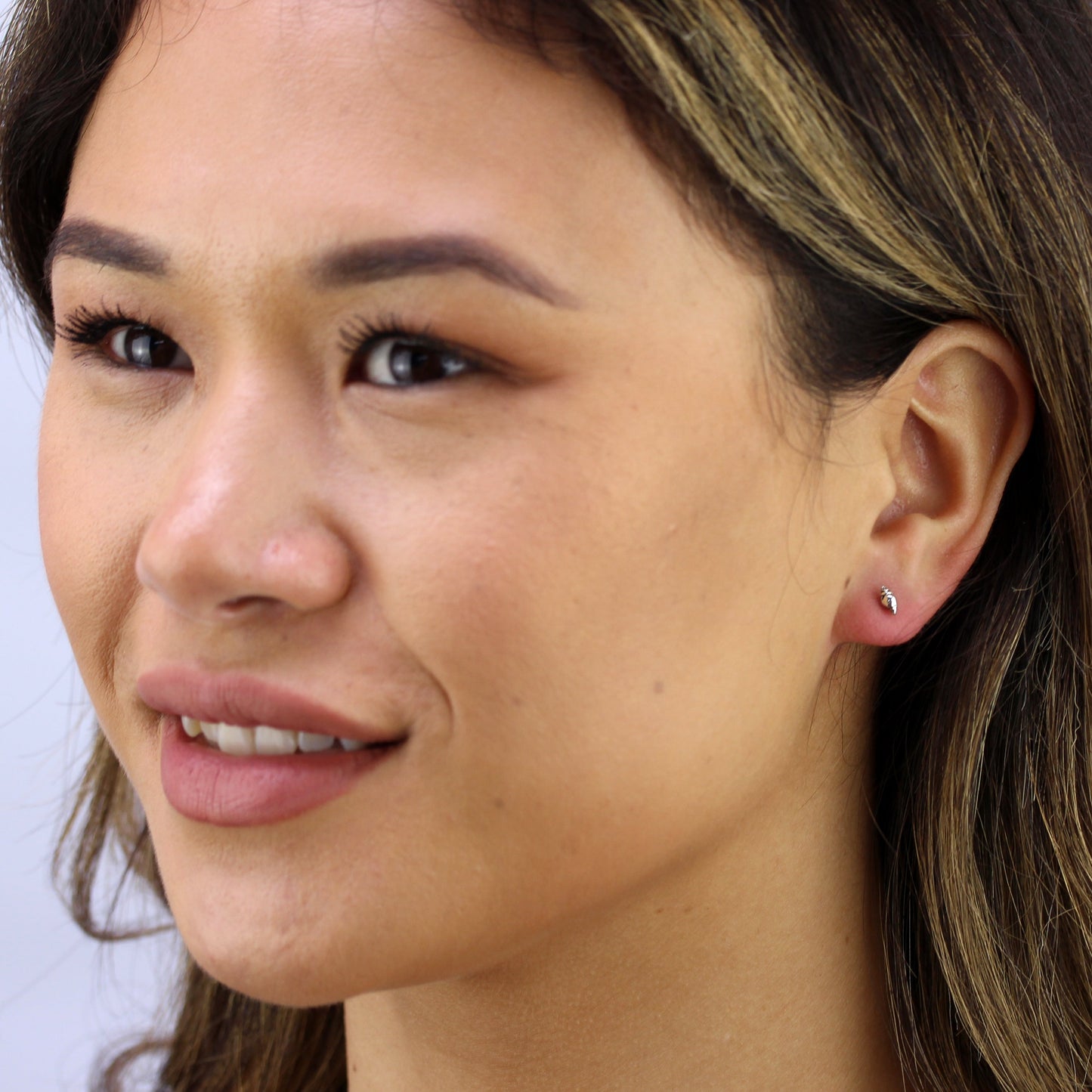 Sterling Silver Small Shell Stud Earrings