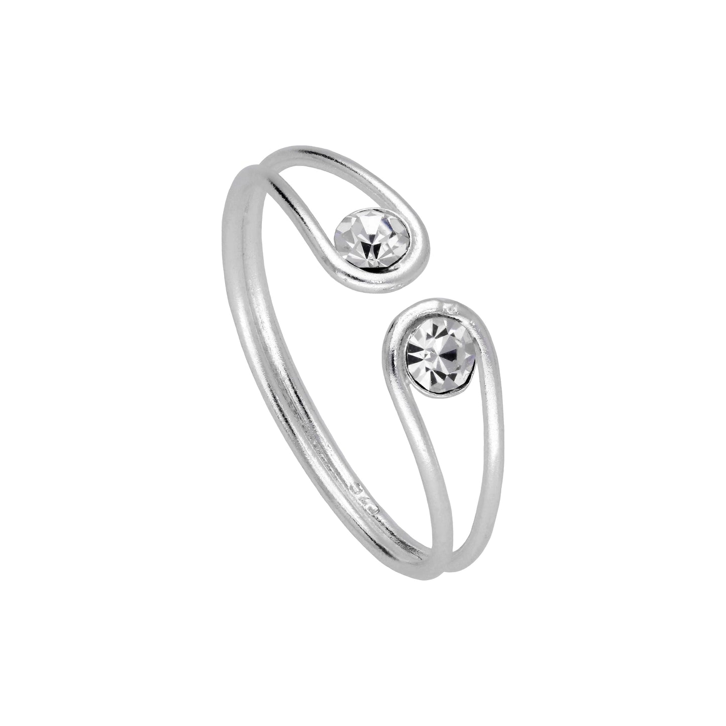 Sterling Silver Minimalist Twine Wire CZ Open Ring