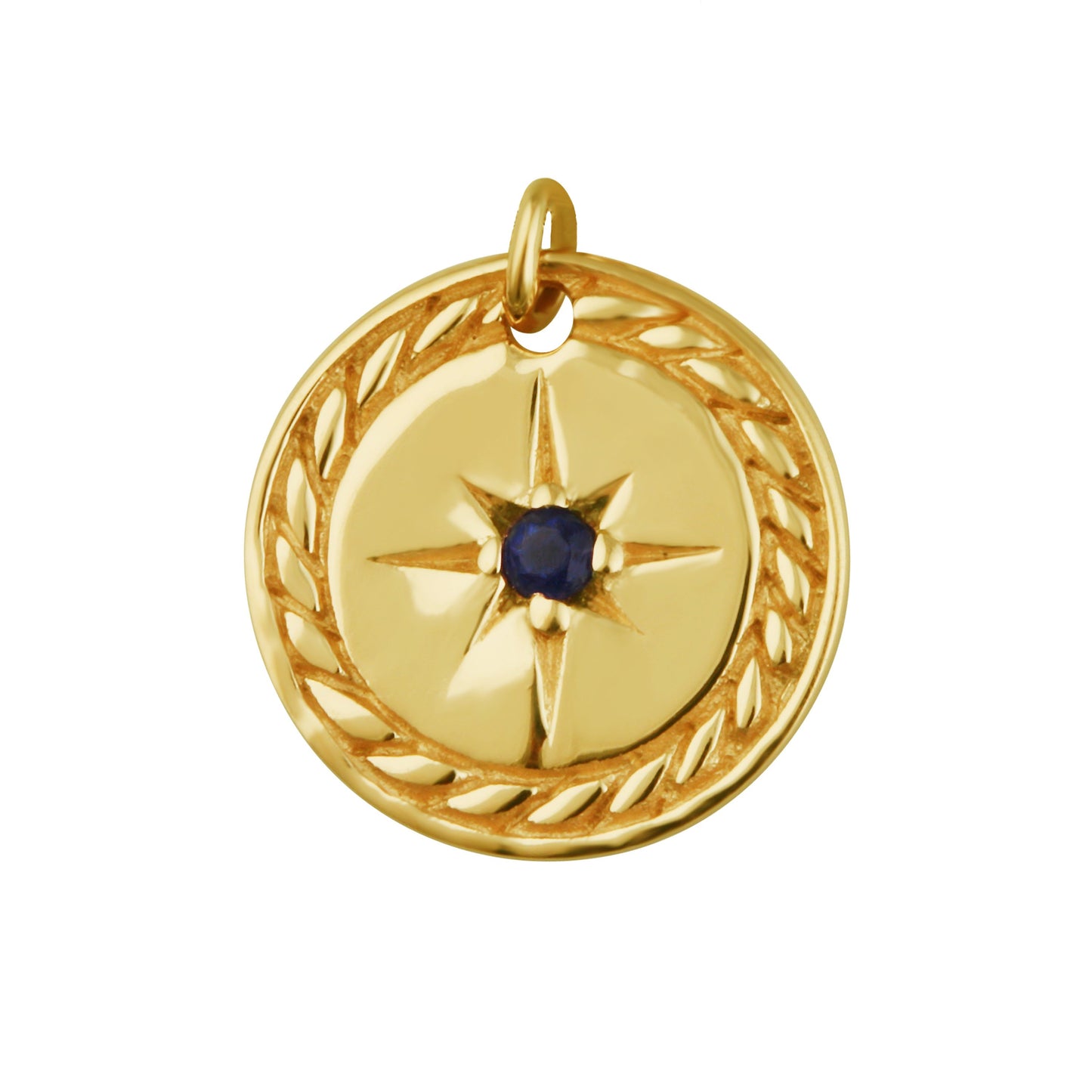 Gold Plated Sterling Silver Star Medallion Charm