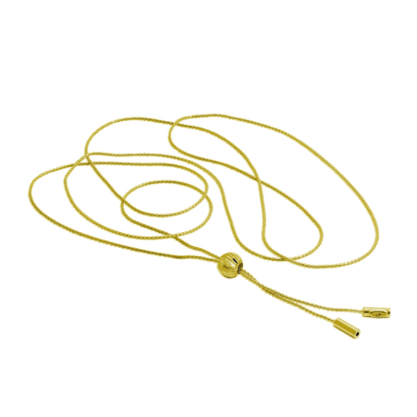 Gold Plated Sterling Silver Ball Double Adjustable Necklace