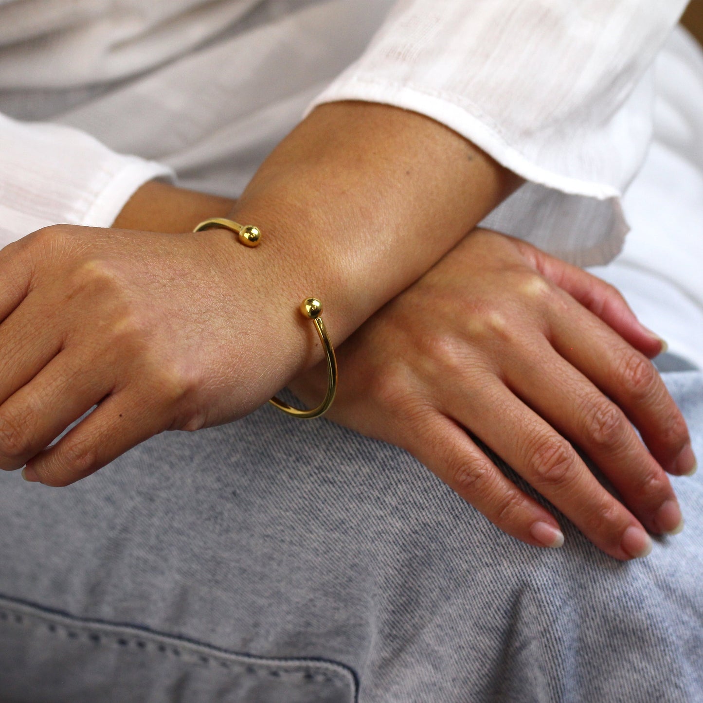 Gold Plated Sterling Silver Solid Torque Mens Bangle