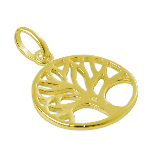 Gold Plated Sterling Silver Filigree Tree of Life Charm