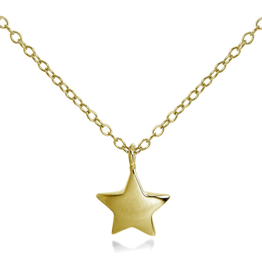Gold Plated Sterling Silver Star Necklace 18 Inches