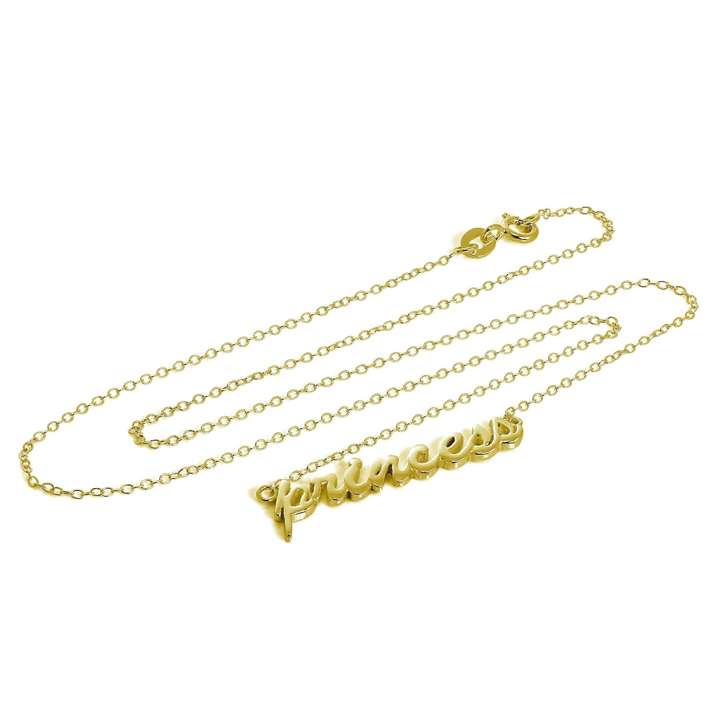 Gold Plated Sterling Silver Princess Necklace 16 Inches