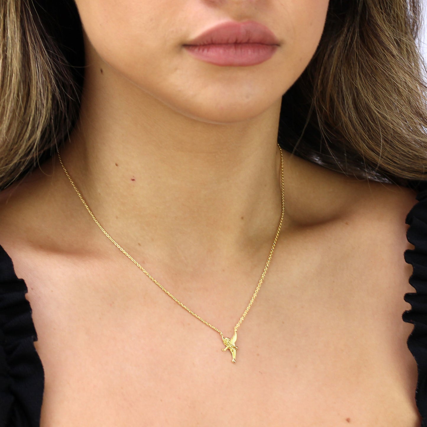 Gold Plated Sterling Silver Fairy Necklace 18 Inches