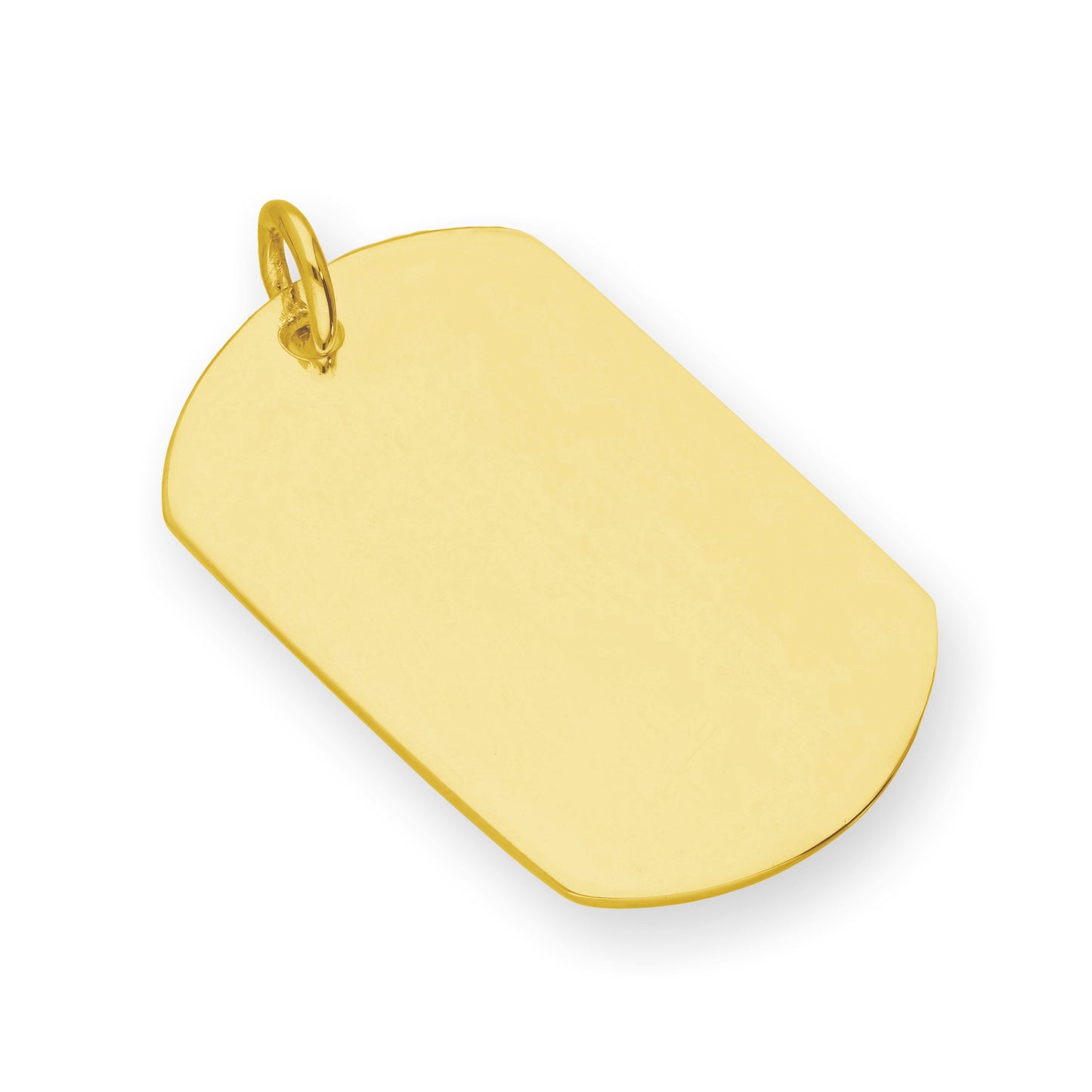 Gold Plated Sterling Silver Large Dog Tag Charm