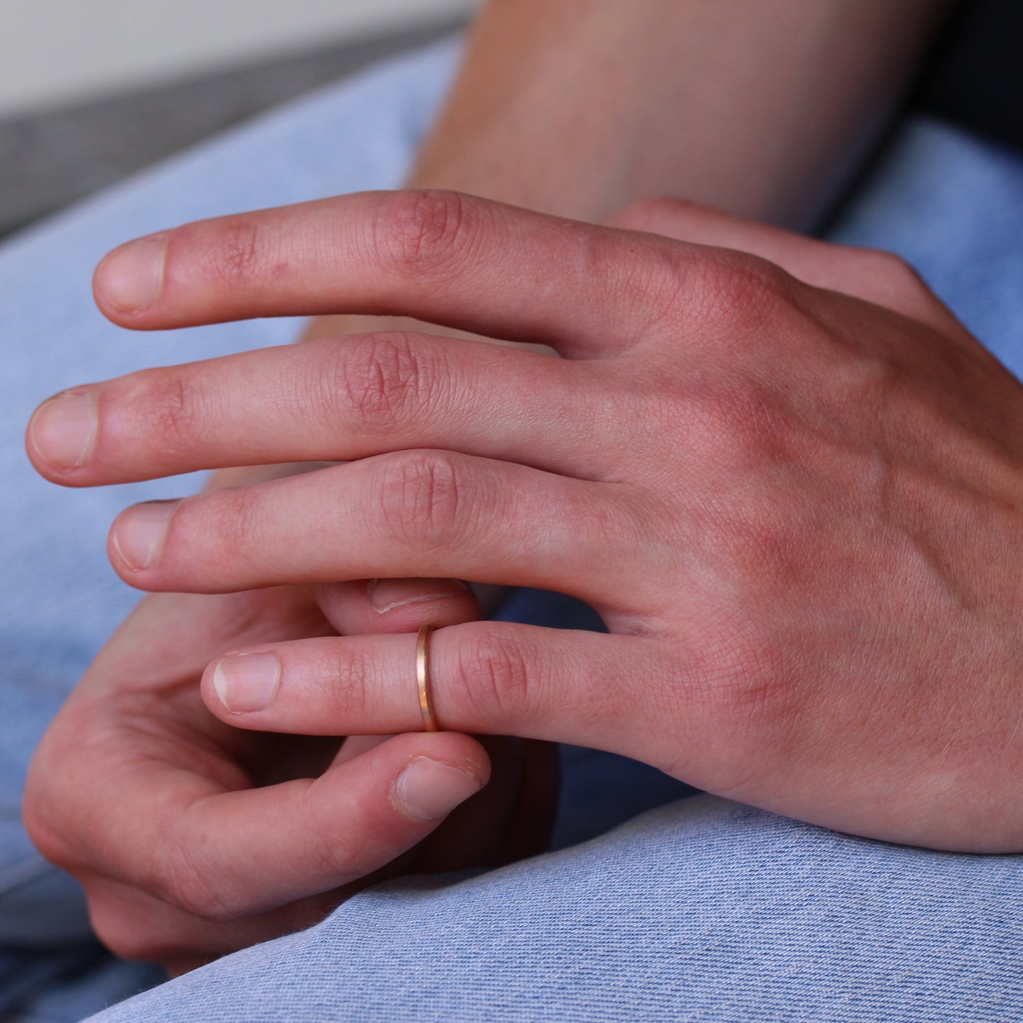 Small Rose Gold Plated Sterling Silver Matt Stacking Ring