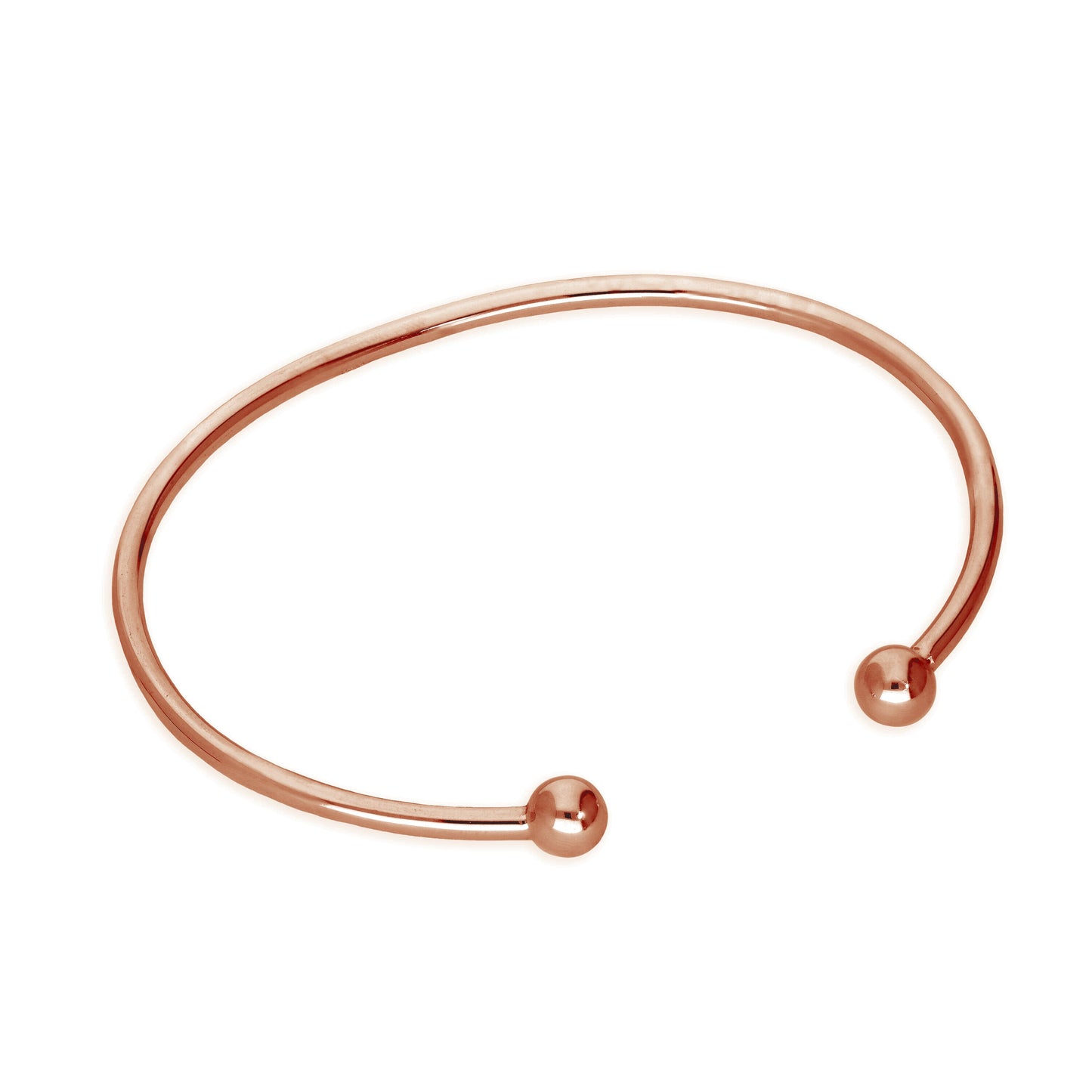 Rose Gold Plated Sterling Silver Ladies Torque Bangle