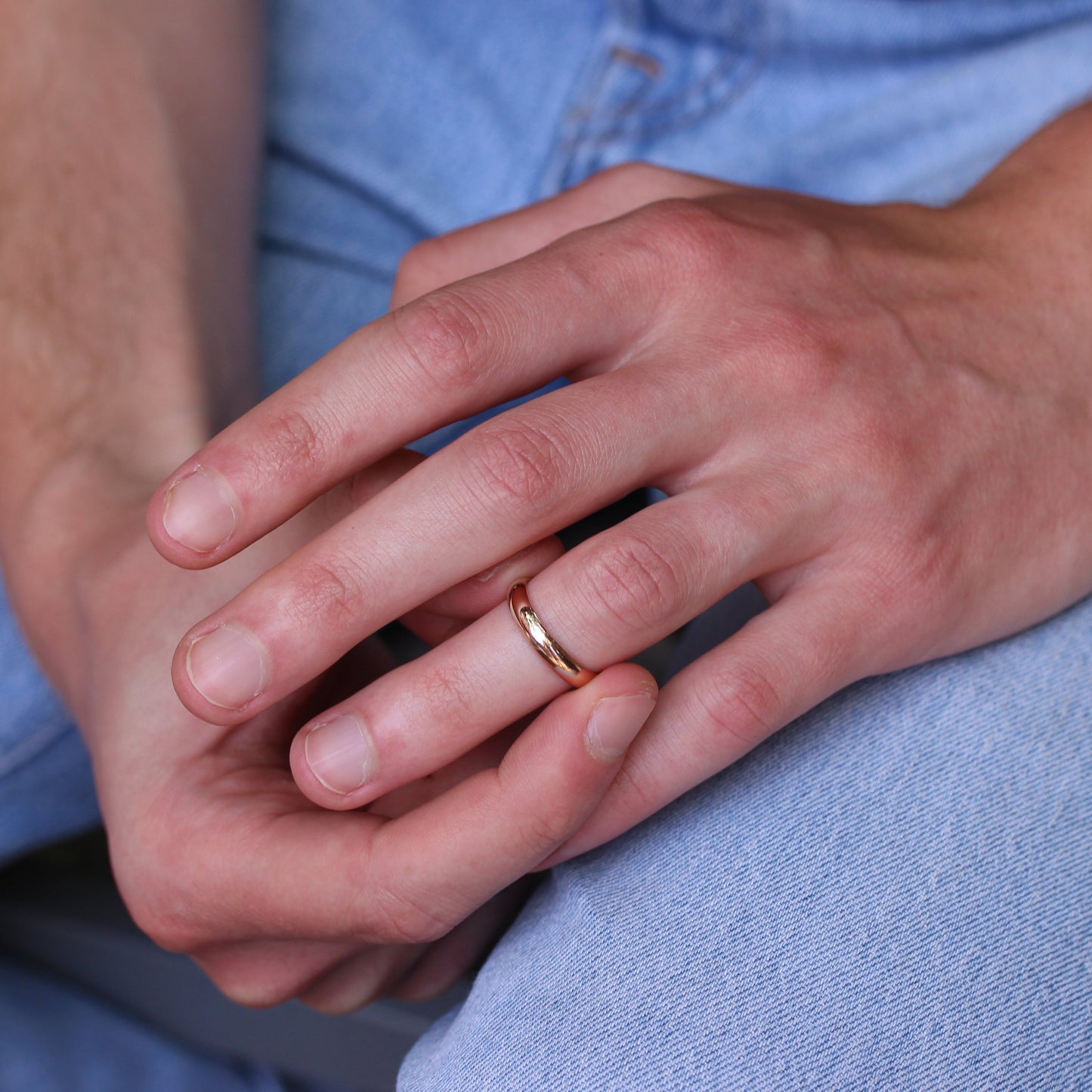 Rose Gold Plated Sterling Silver 4mm D Shaped Wedding Band Ring Sizes (I - Z+6)