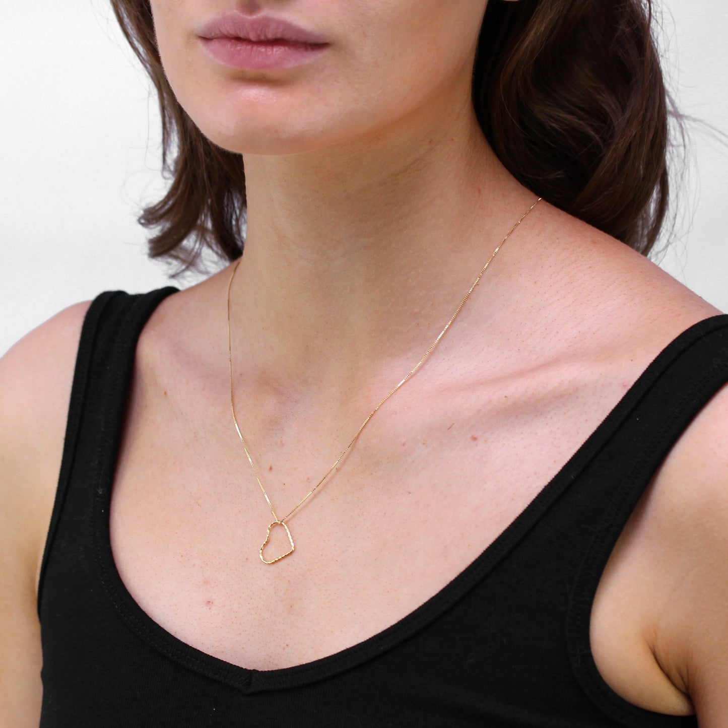 9ct Gold Twisted Floating Heart Necklace