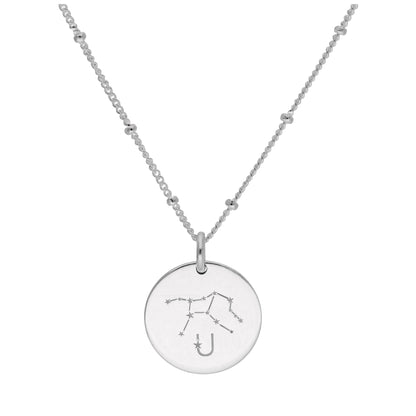 Bespoke Sterling Silver Virgo Constellation & Initial Necklace 12-24 Inch