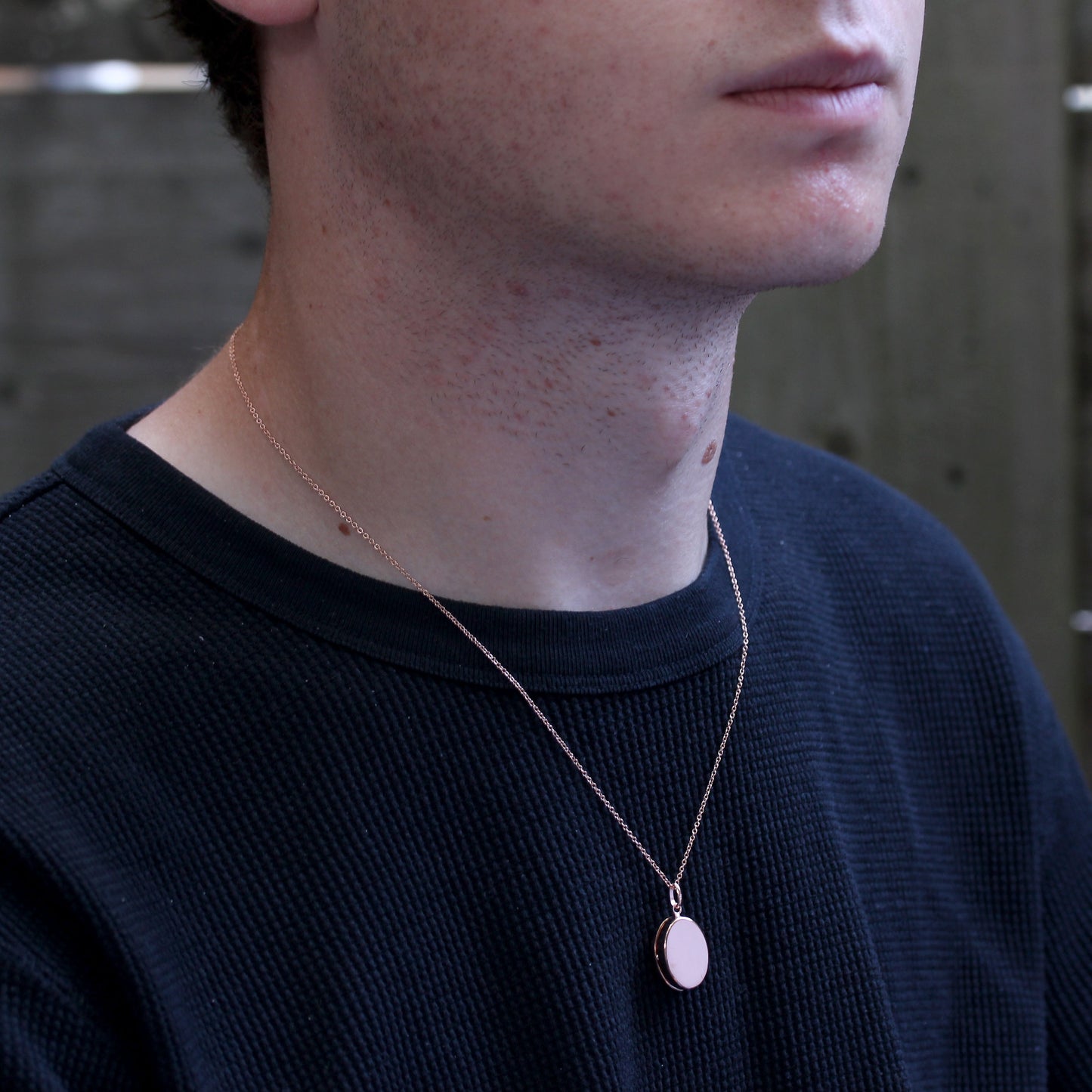 Rose Gold Plated Sterling Silver Oval Locket Necklace 16-32"