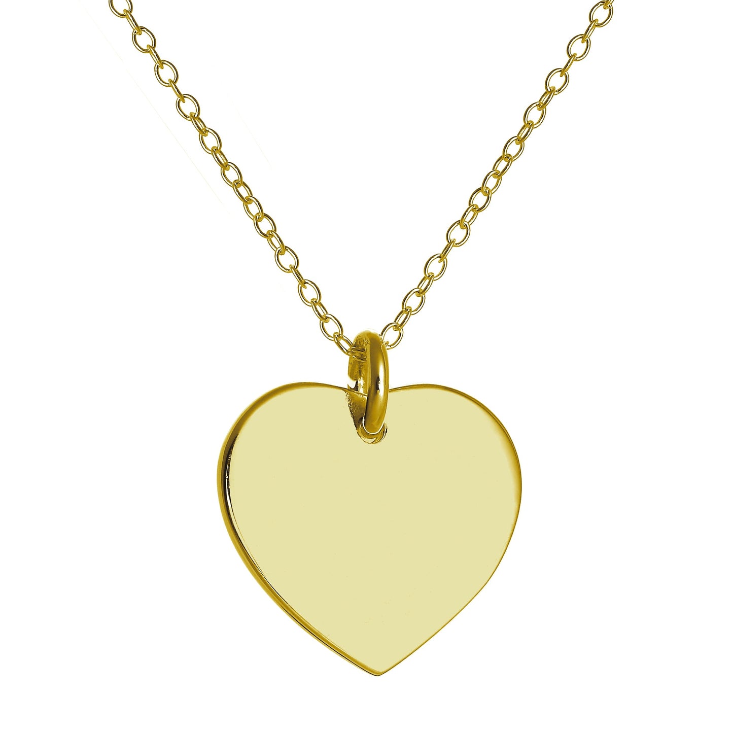 Gold Plated Sterling Silver Engravable Heart Necklace 16 22"