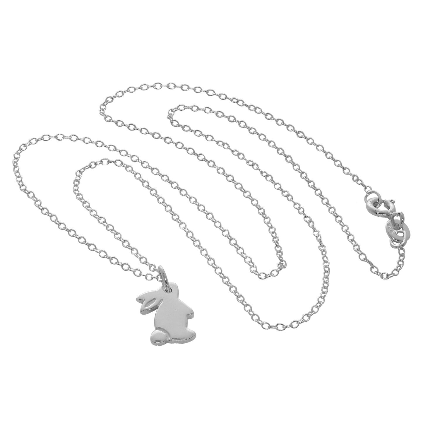 Sterling Silver Flat Rabbit Necklace 14-22 Inches