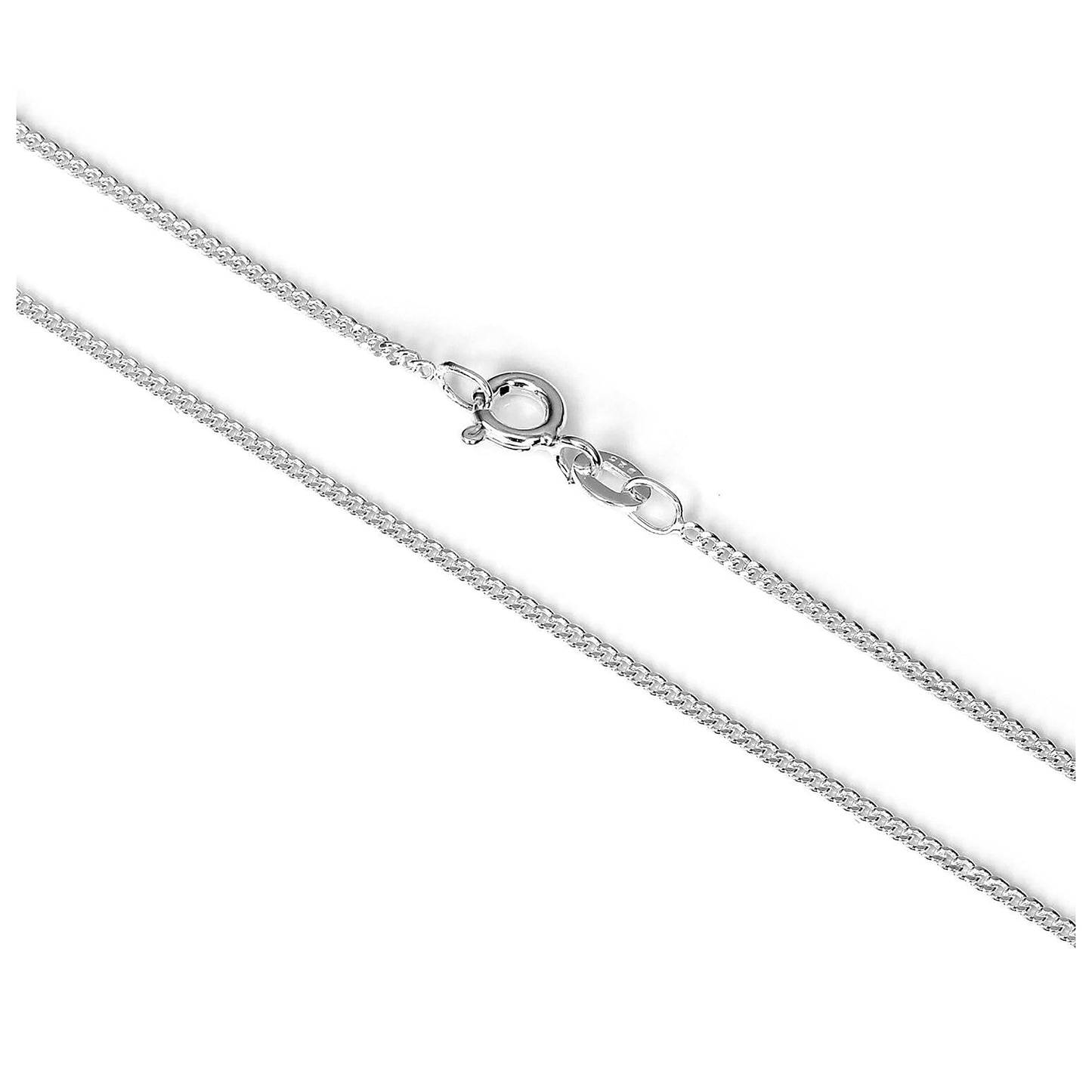 Sterling Silver 1.1mm Diamond Cut Curb Chain Necklace