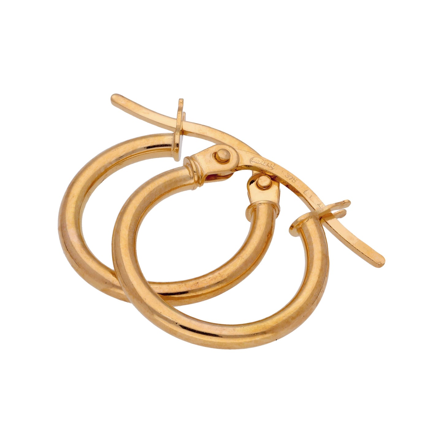 9ct Gold 13mm Hinged Hoop Earrings